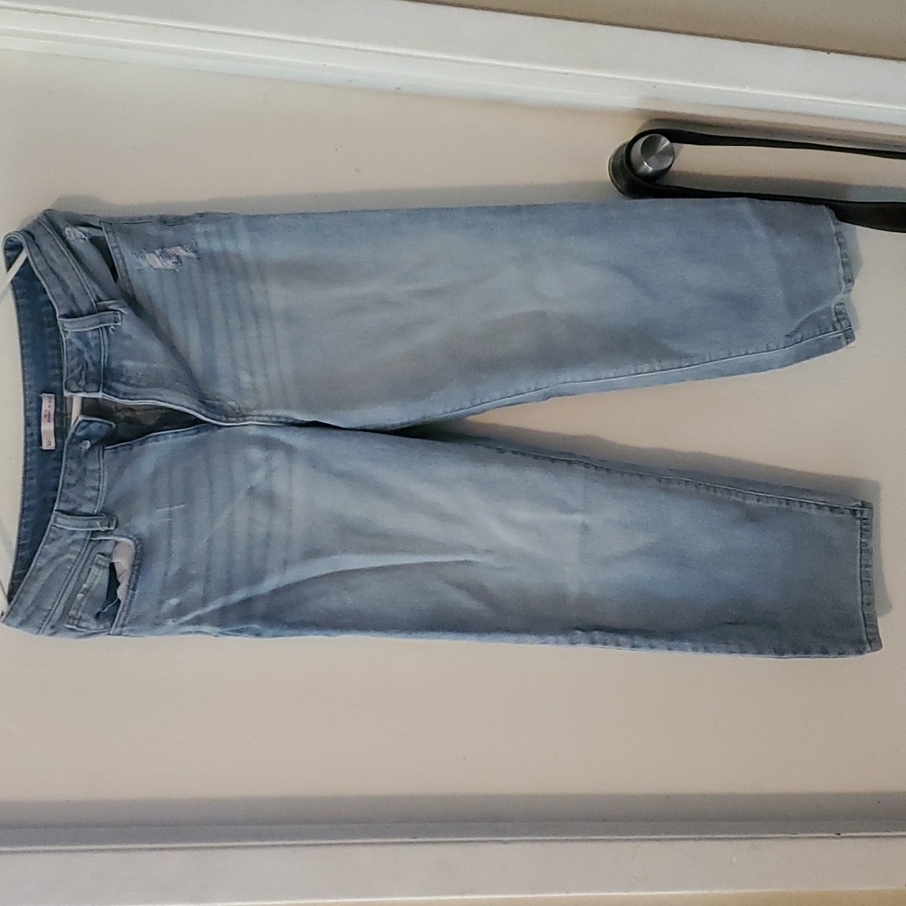 Faded High Rise Straight Leg Jeans